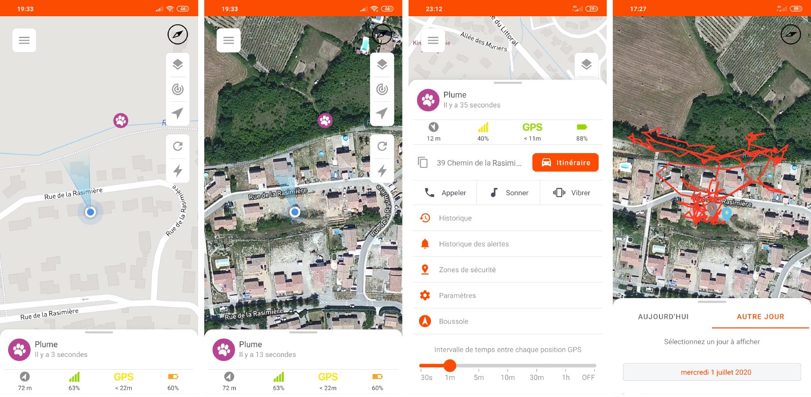 Application gratuite Weenect avec google maps
