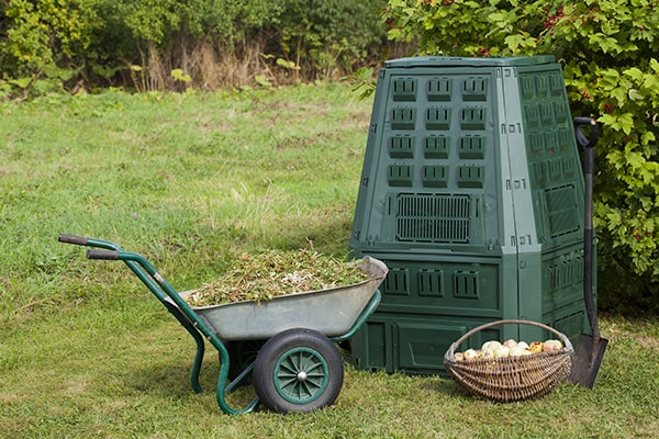 Litière chat dans compost