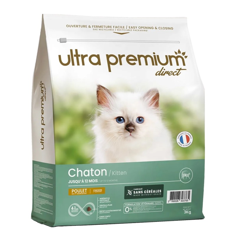Croquettes Ultra Premium Direct sans céréales pour chaton
