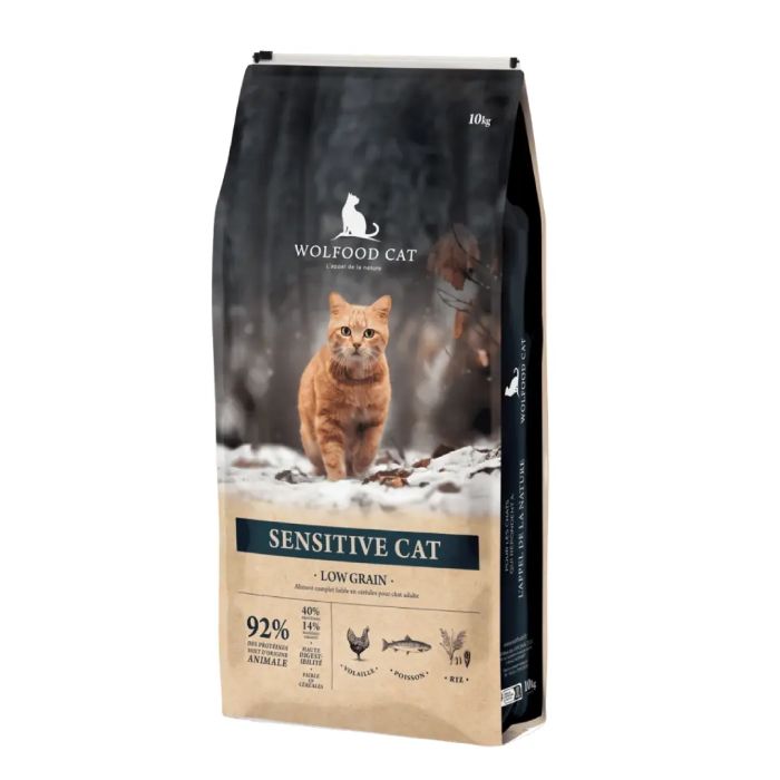 Croquettes Wolfood Sensitive au riz pour chat adulte à digestion sensible